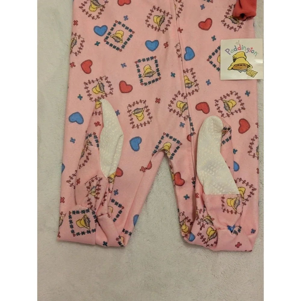 Vtg NWT Kid Vantage Paddington Bear Pink Blanket Sleeper Footed‎ Pajamas 3T USA
